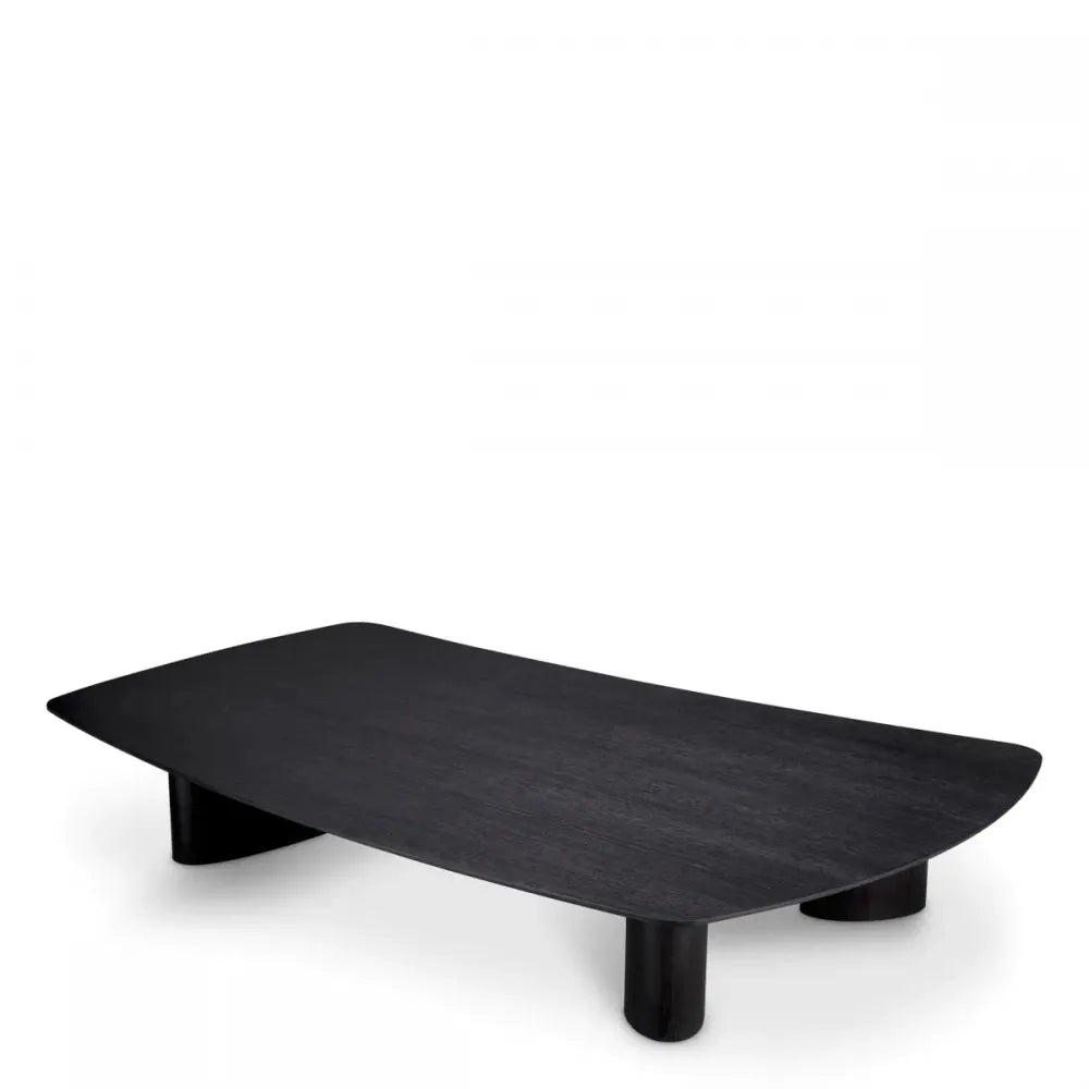 Masuta de cafea Asimetrica din Furnir de stejar Gri carbune L185xl120cm Bergman Eichholtz