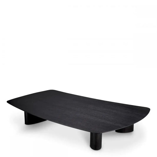 Masuta de cafea Asimetrica din Furnir de stejar Gri carbune L185xl120cm Bergman Eichholtz