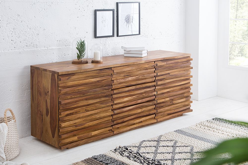 Comoda din Lemn masiv de palisandru  Maro Relief L160xH75cm