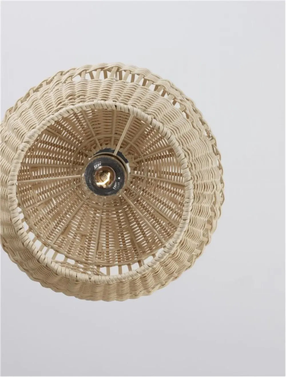 Pendul structura din Metal Negru si abajur din Ratan Bej H195xL30cm IP20 MARLO