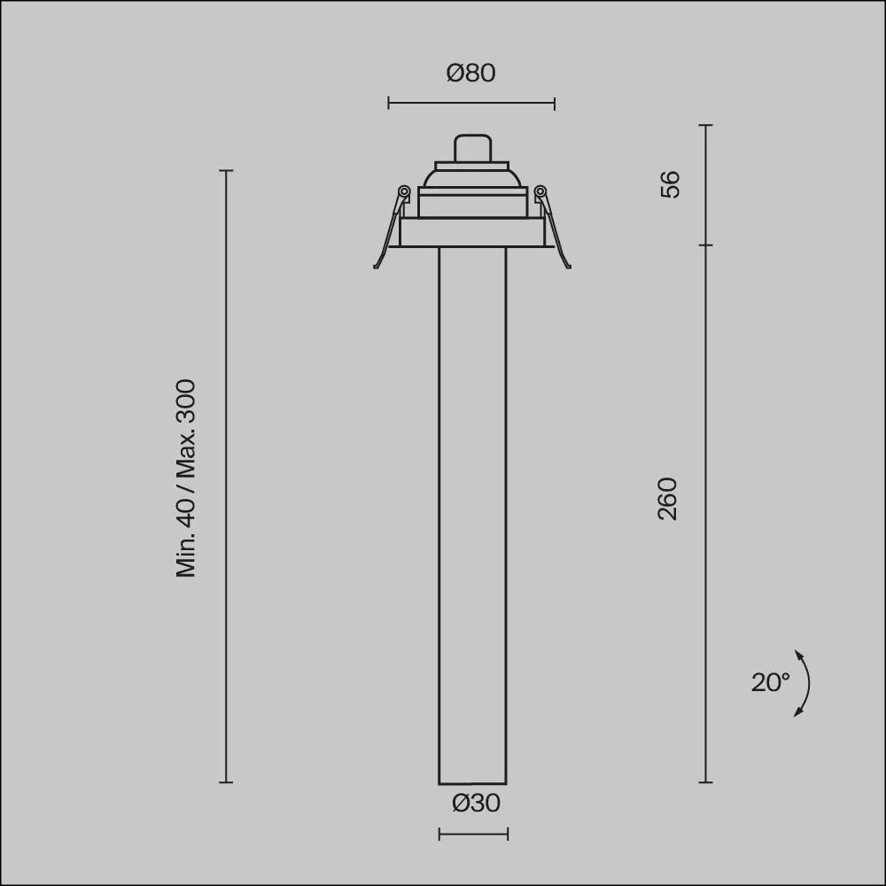 Spot incastrat din Aluminiu Alb H31.6xD3cm 7W 460lm 3000k Focus T