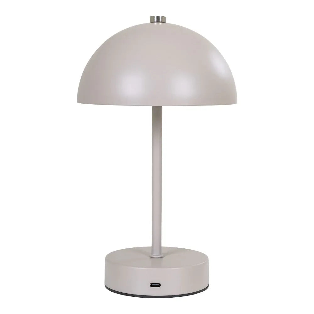 Veioza reincarcabila din Metal Bej H25xD15cm Holt
