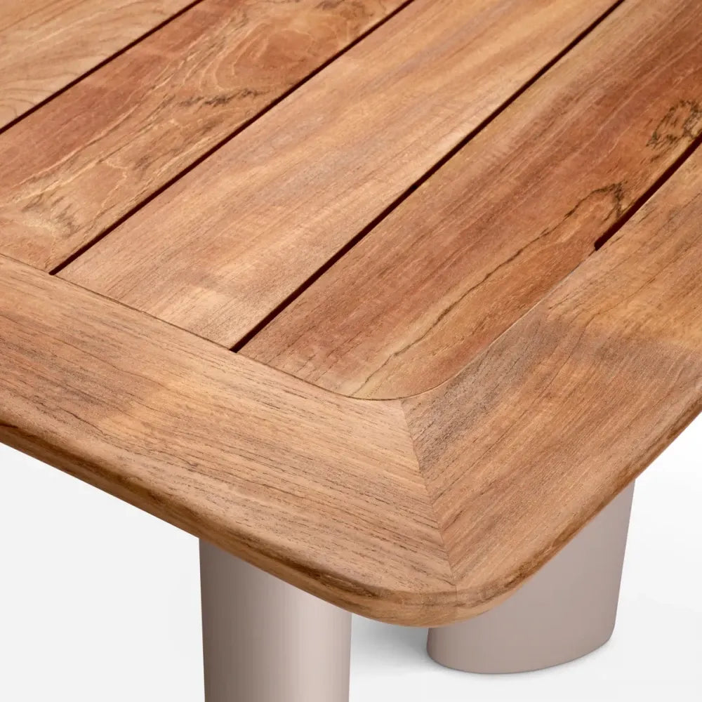 Masa de exterior din Metal Bej si Lemn de tec Maro H76xL230cm Osario Eichholtz