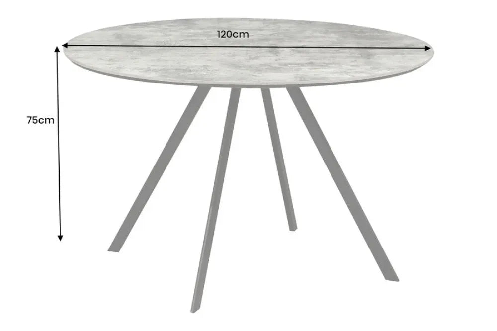 Masa din PAL Gri si Metal Negru D120xH75cm ATELIER