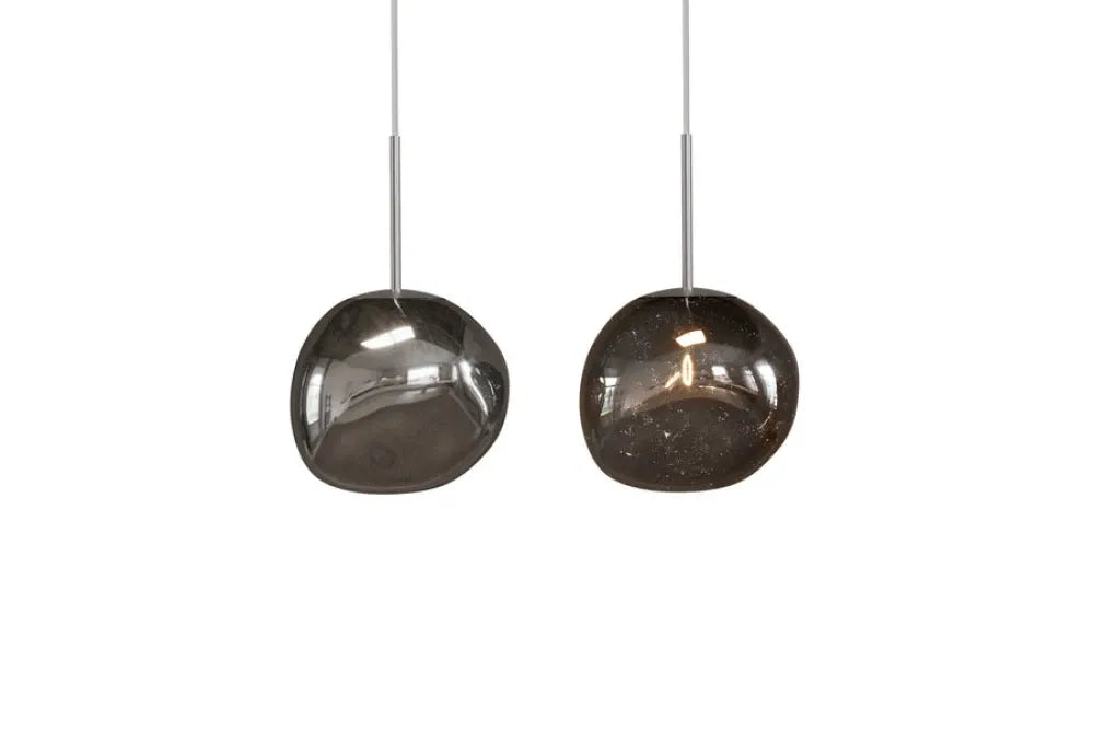 Pendul din Metal Negru si Sticla Fumuriu D20xH150cm LIQUID DIAMOND