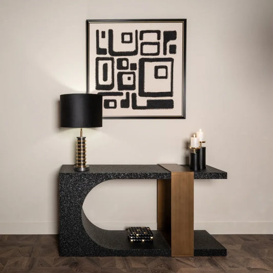 Tablou din MDF|Stofa|Polistiren Alb/Negru L105xH105cm Shanita