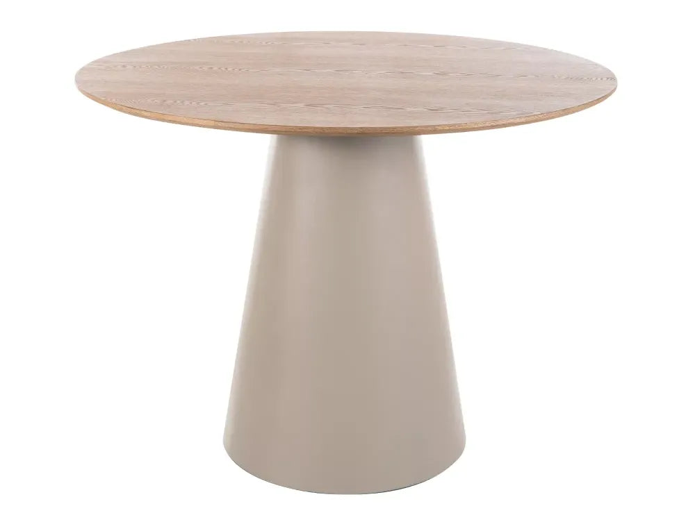 Masa rotunda din MDF+Furnir de stejar Maro si MDF Bej D100xH75cm Angel