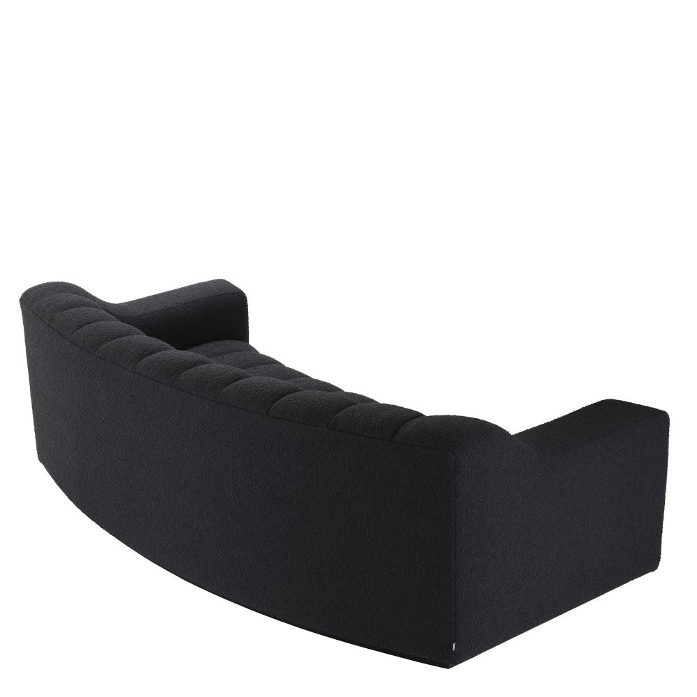 Canapea fixa Kelly S Eichholtz tapitata cu Stofa boucle Neagra L234cm
