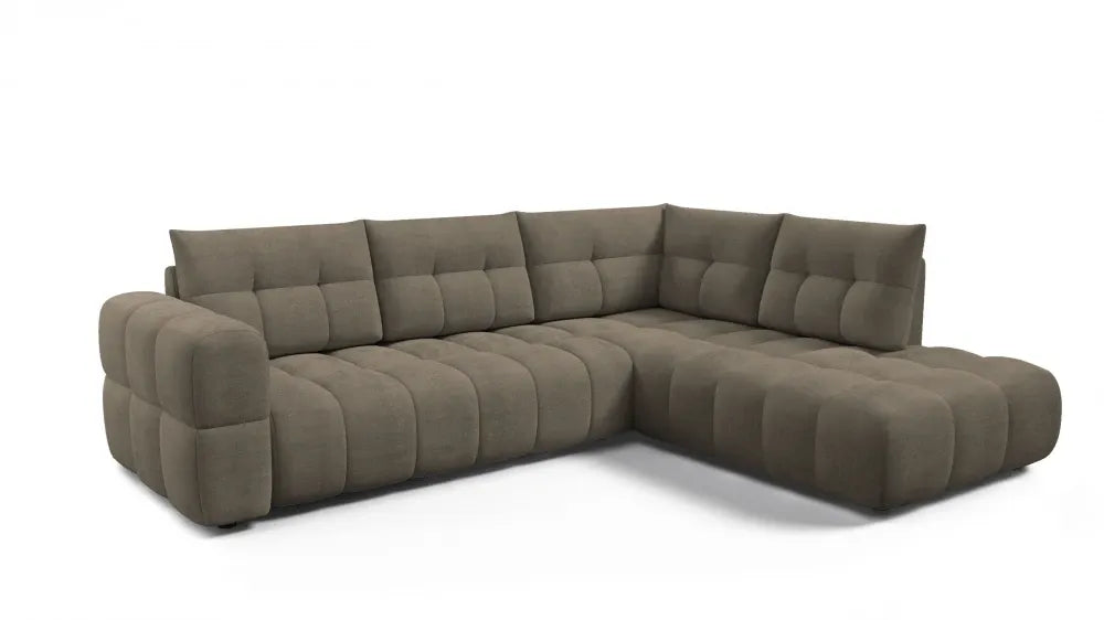 Coltar in forma de L tapitat cu material pet friendly Alias maro L291 x 219cm
