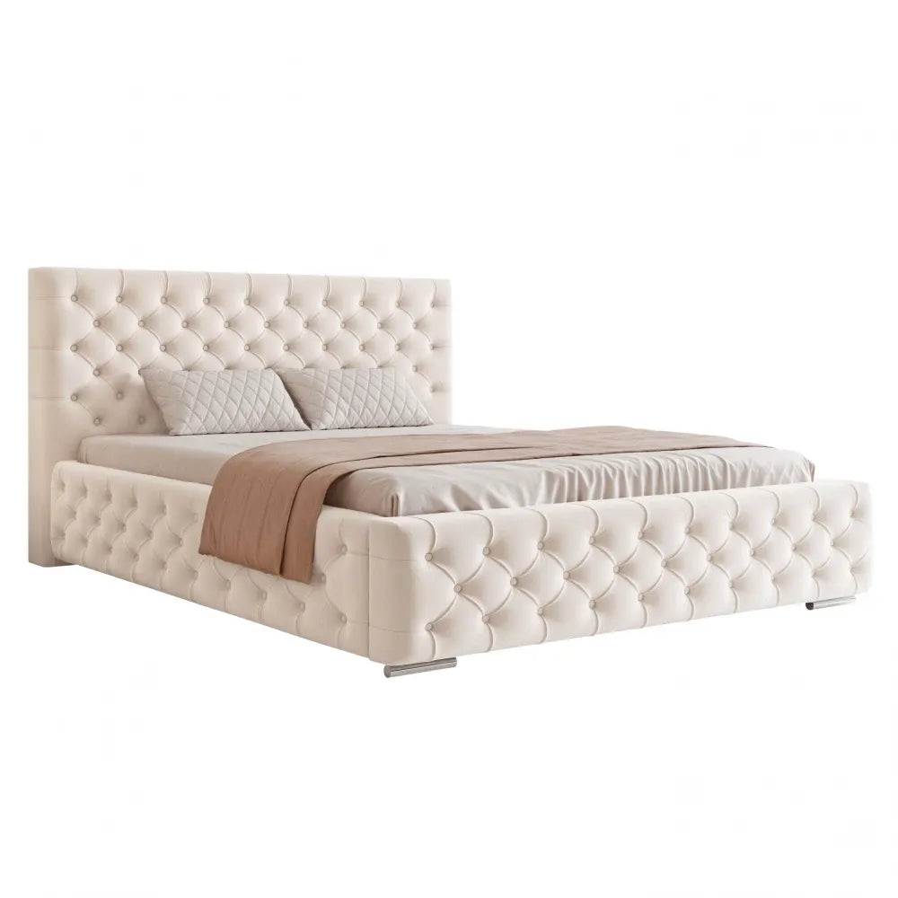 Pat 160 x 200 tapitat cu Catifea Magic velvet Ivory Noah