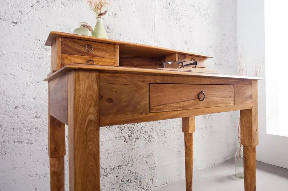Birou din Lemn de sheesham Maro L90xH90cm HEMINGWAY
