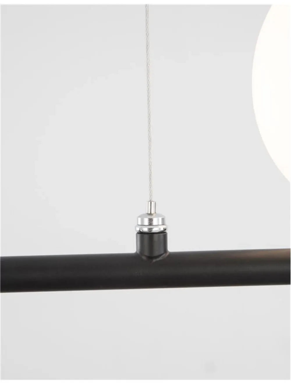 Lustra structura din Metal Negru si abajur din Sticla Alb H120xL100cm IP20 IMPERO