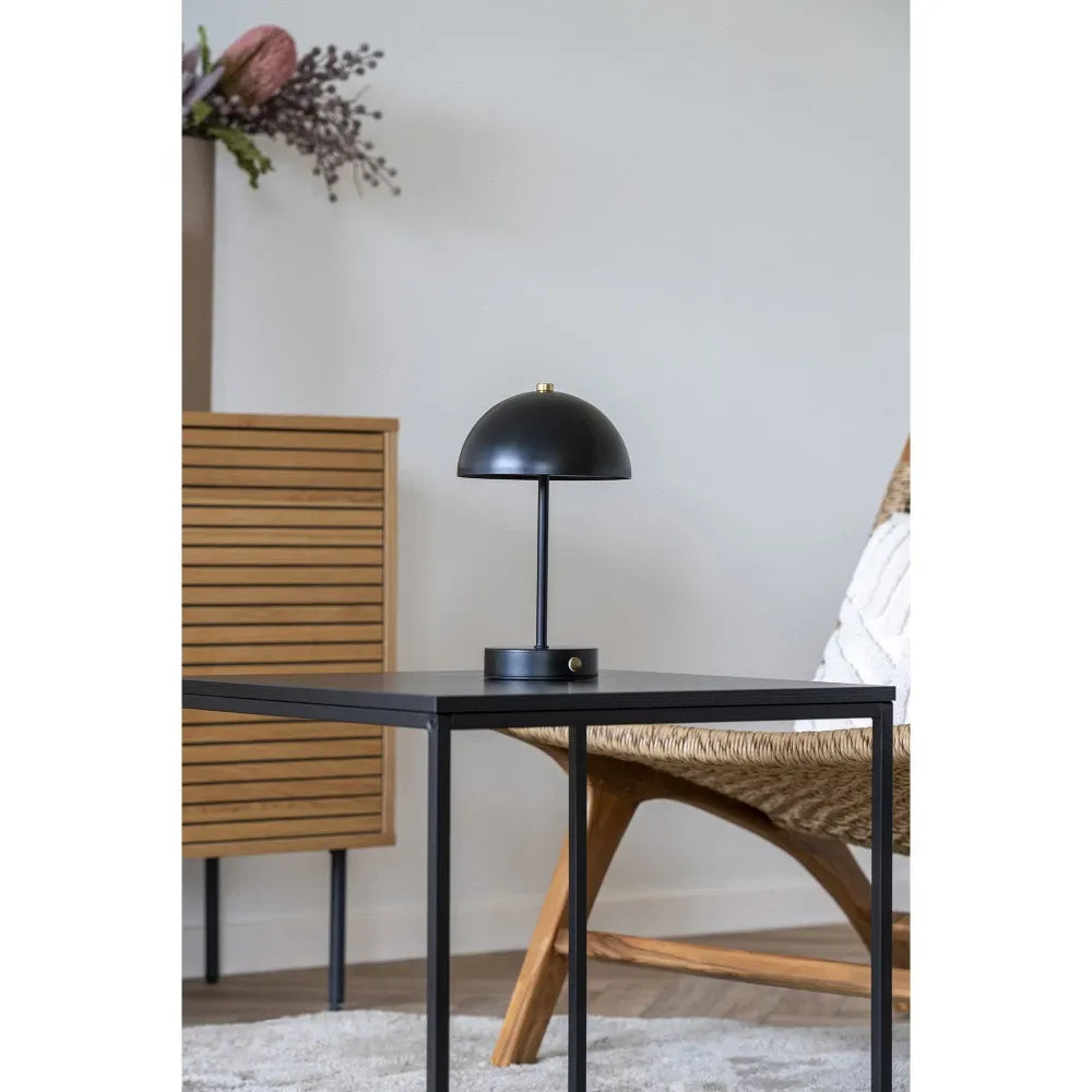 Veioza reincarcabila din Metal Negru H25xD15cm Holt