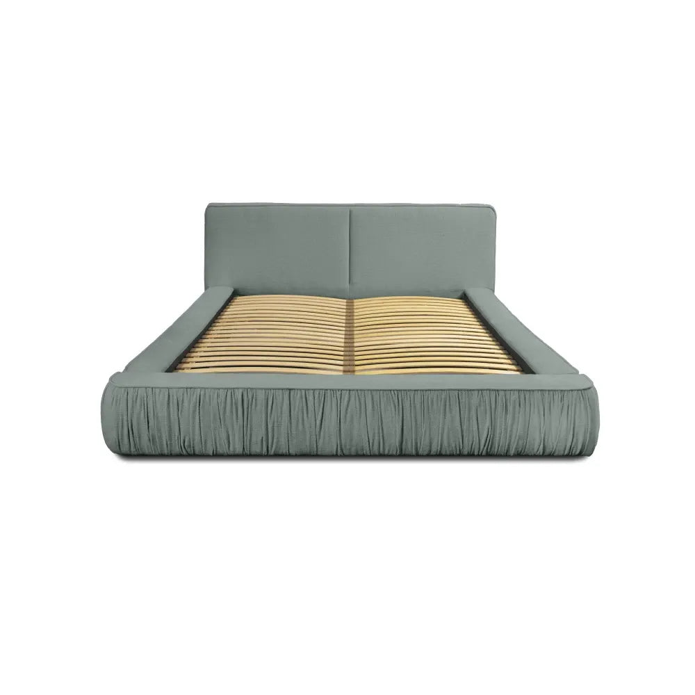 Pat 160x200cm tapitat cu Chenille Albastru deschis Naomi