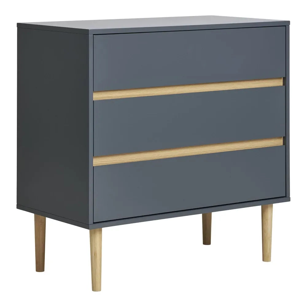 Comoda din MDF Gri si Lemn de pin Maro L80xH80cm Bisley
