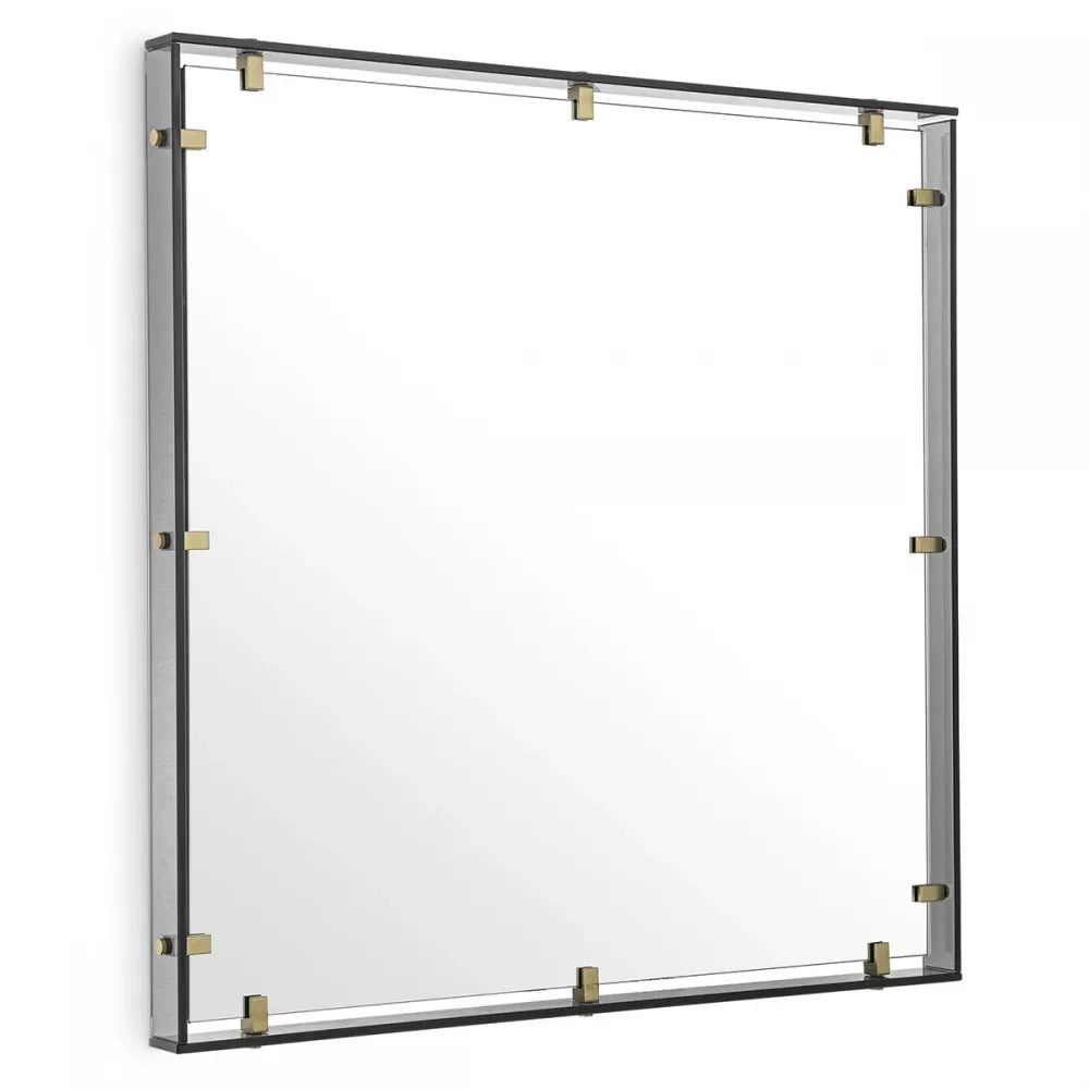 Oglinda cu rama din Sticla/MDF Fumuriu L101.5xH101.5cm Verona M Eichholtz