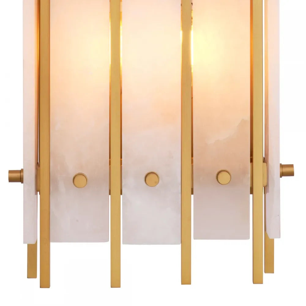 Aplica de perete din Metal Alama atichizata si Alabastru Alb H65xL23cm Sparks L Eichholtz