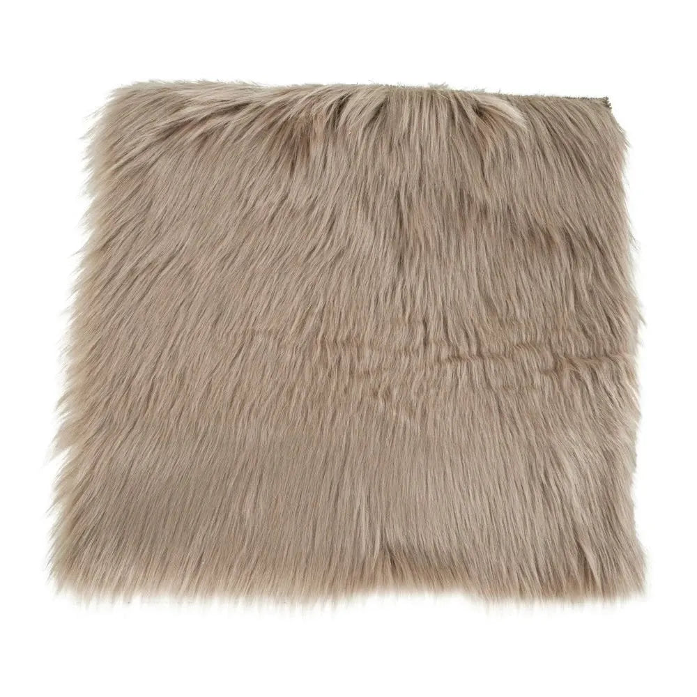 Blanita sintetica decorativa pentru scaun Maro deschis 40x40cm Lambskin Artificial