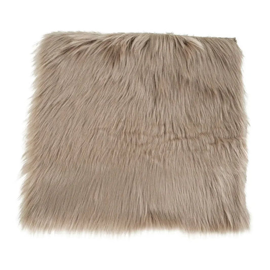 Blanita sintetica decorativa pentru scaun Maro deschis 40x40cm Lambskin Artificial