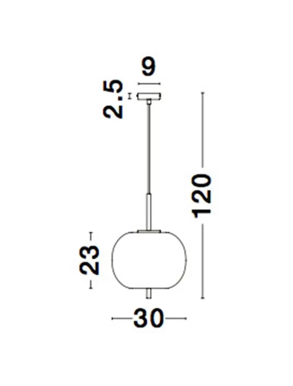 Pendul structura din Metal Negru si abajur din Sticla Alb H120xL30cm IP20 LATO
