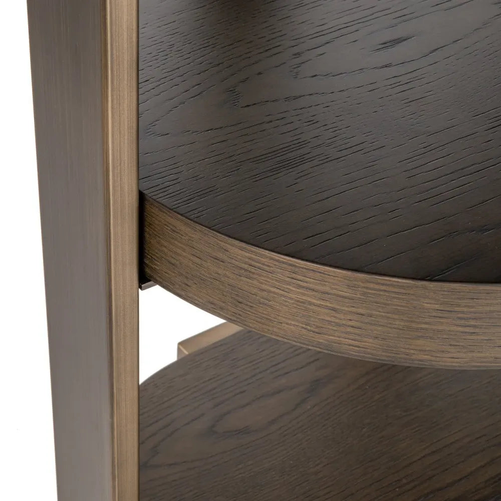 Etajera din Metal/Furnir de stejar Alama/Maro si Furnir de stejar Maro L120xH220cm Ellington Richmond interiors