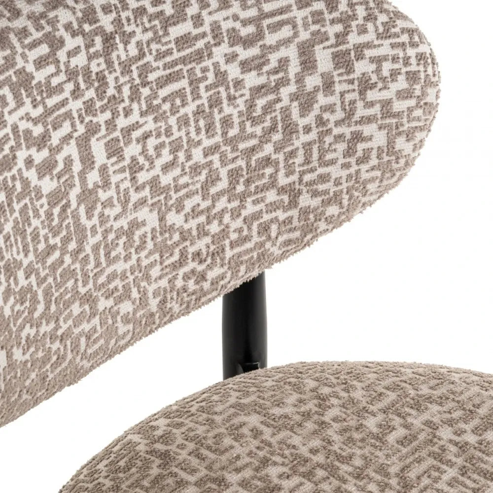 Scaun de insula din Stofa Bej si Metal Negru L46xH95cm Dantes Richmond interiors