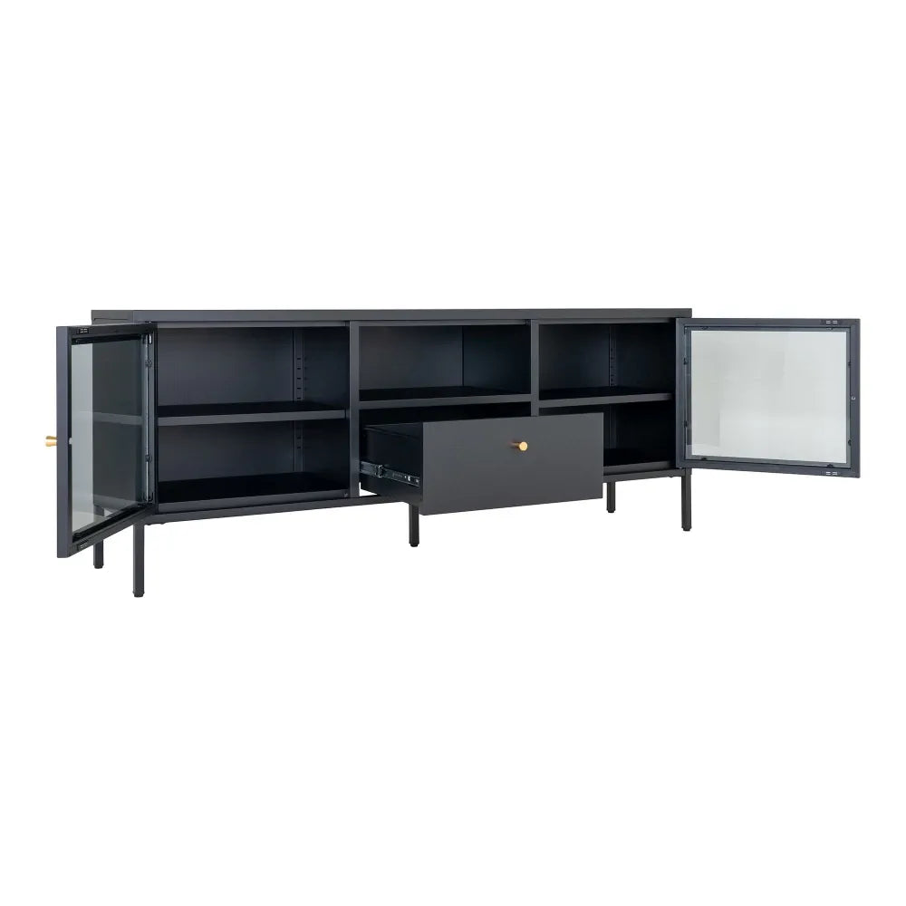 Comoda TV din Metal Negru L150xH60cm Dalby