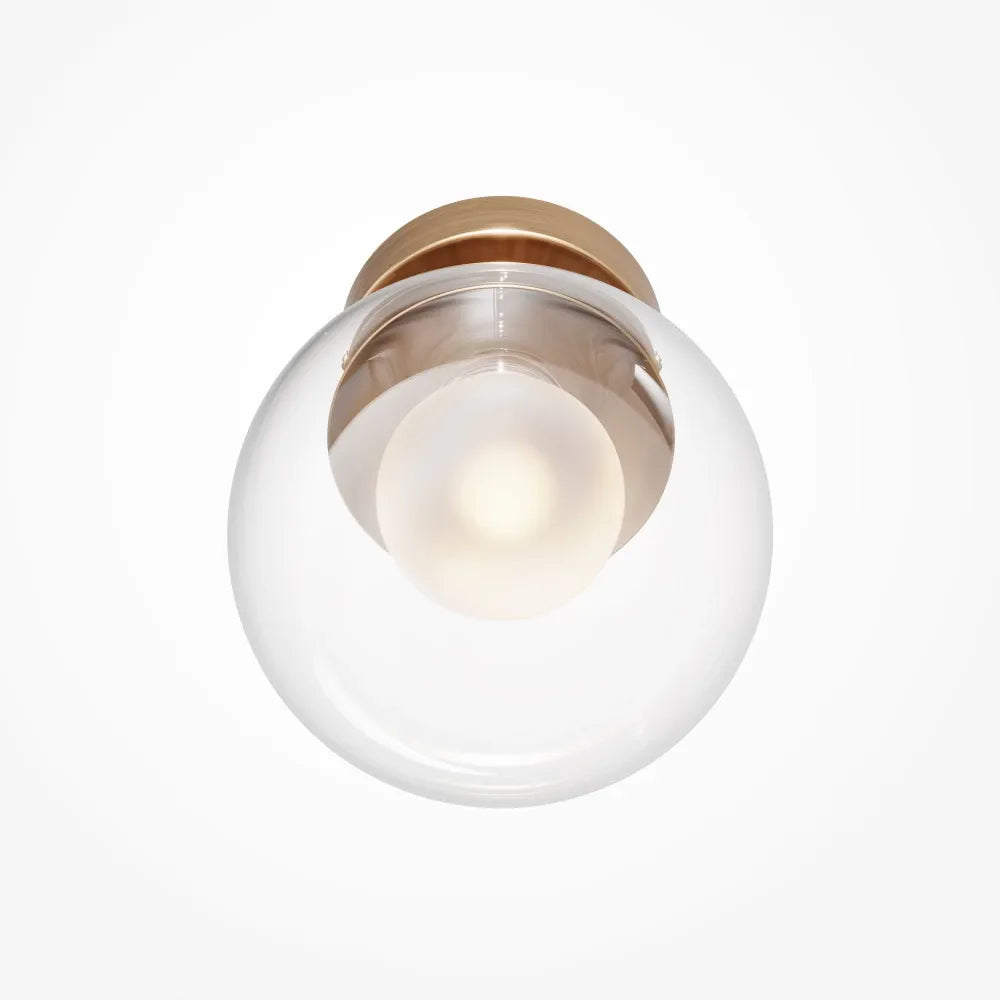 Aplica perete din Metal Auriu si Sticla Transparent H15xD15cm Basic form