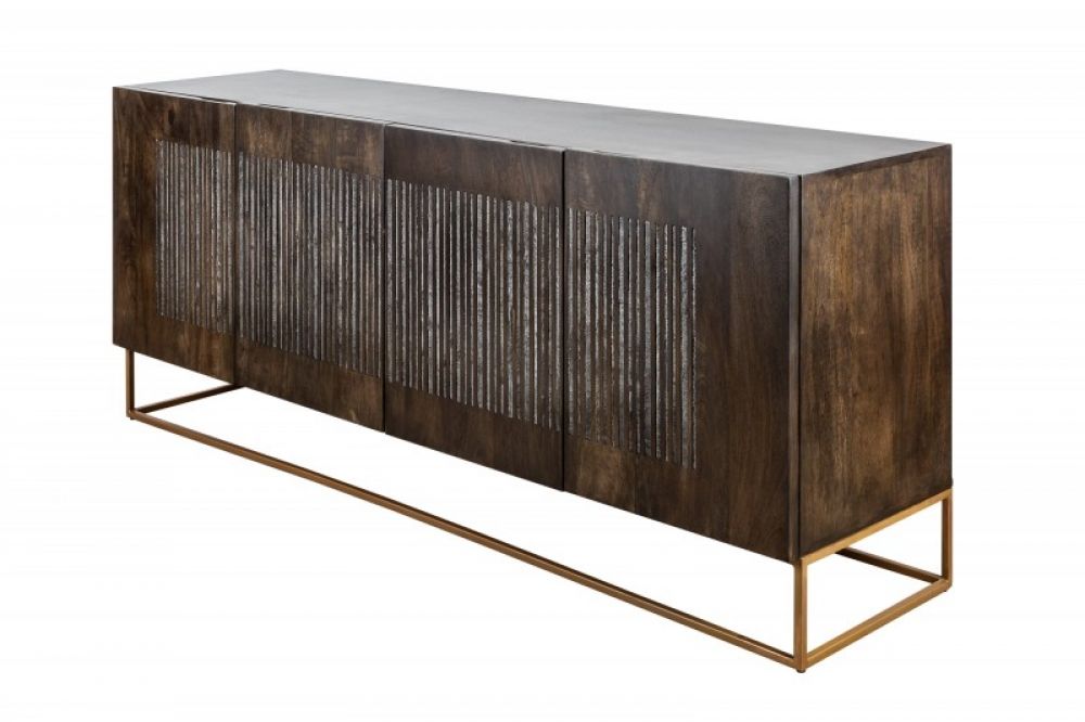 Comoda din Lemn masiv de mango Maro/Auriu Onyx L177xH76cm