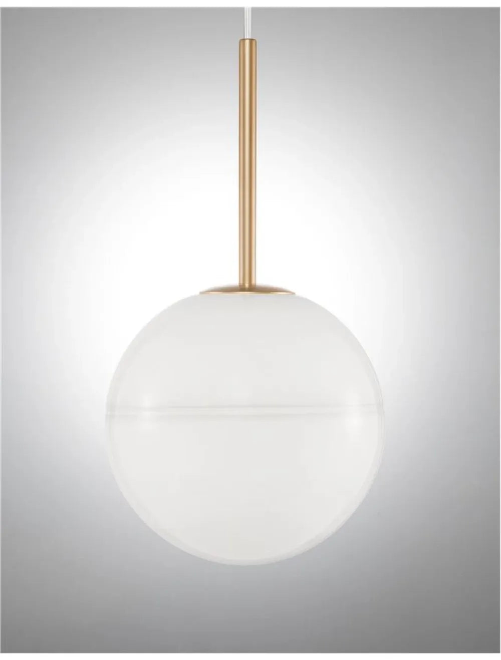 Pendul structura din Metal Auriu si abajur din Sticla Alb H180xL25cm IP20 CANTONA