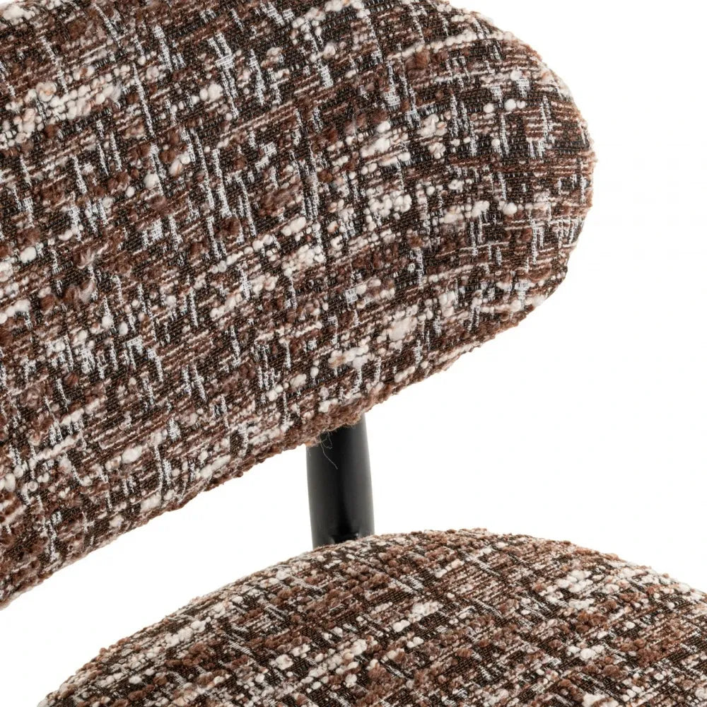 Scaun de insula din Stofa Maro si Metal Negru L46xH95cm Dantes Richmond interiors