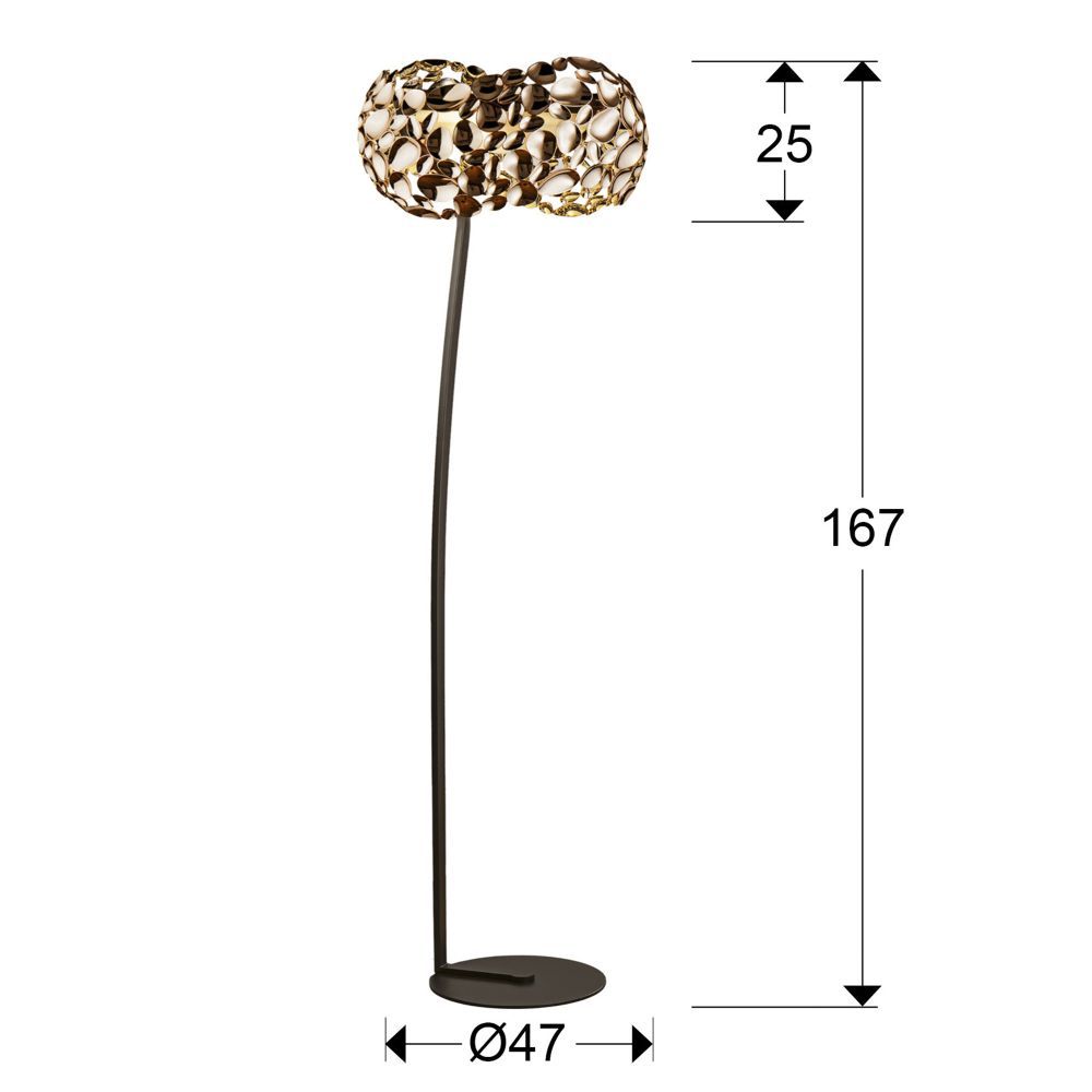 Lampa de podea din Metal Auriu cu 5 becuri D47xH167cm Narisa