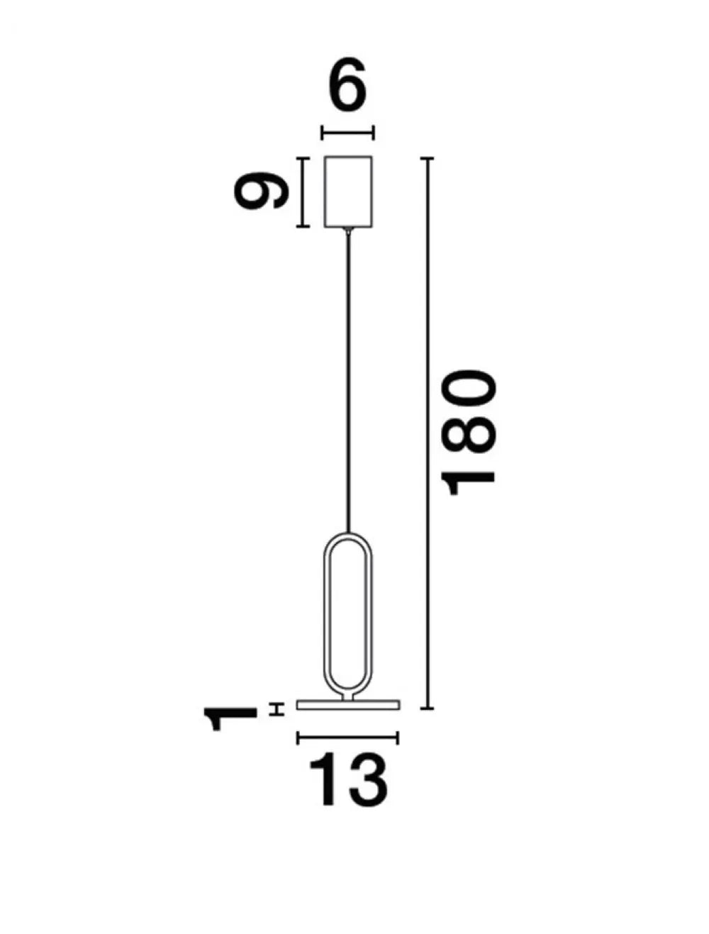 Pendul din Aluminiu Negru H180xL13cm IP20 8W 560lm 3000k GEA