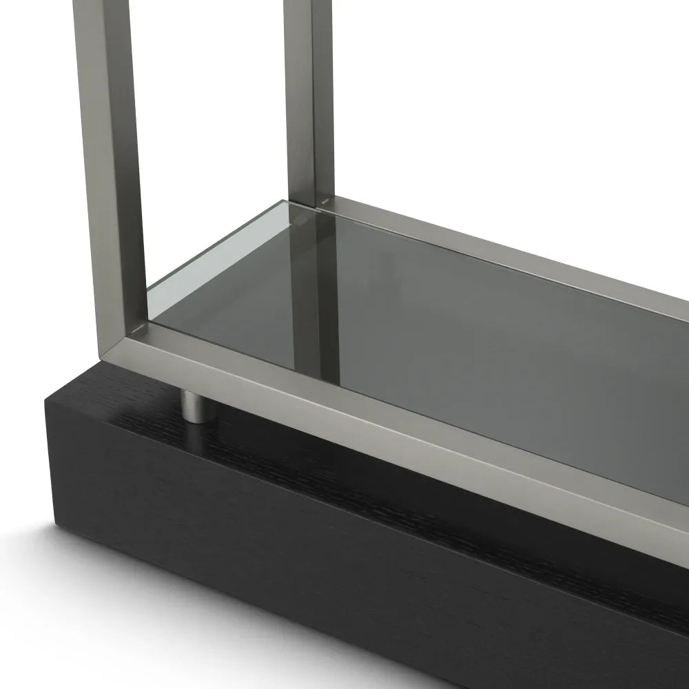 Etajera din Sticla Fumuriu si Metal Argintiu L35xH240.5cm Corrado I Eichholtz