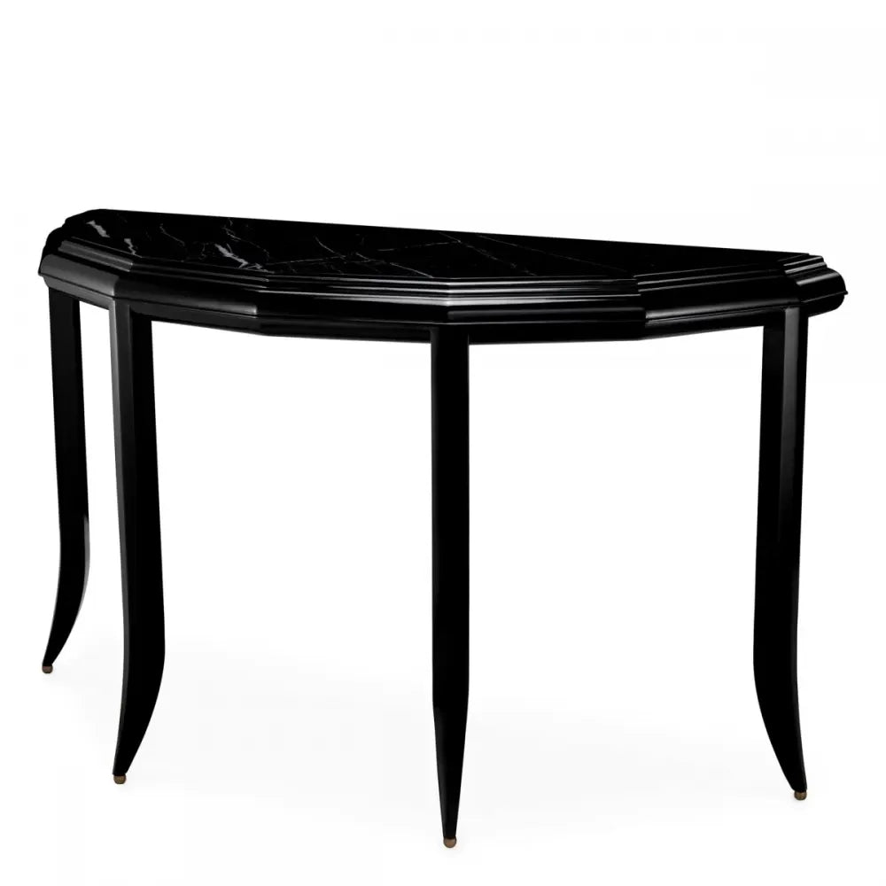 Consola din Marmura Negru si Lemn Negru L128xH76.5cm Javier Eichholtz
