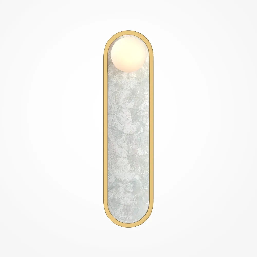Aplica de perete din Aluminiu Alama si Sticla Alb H45xL12.8cm Blink