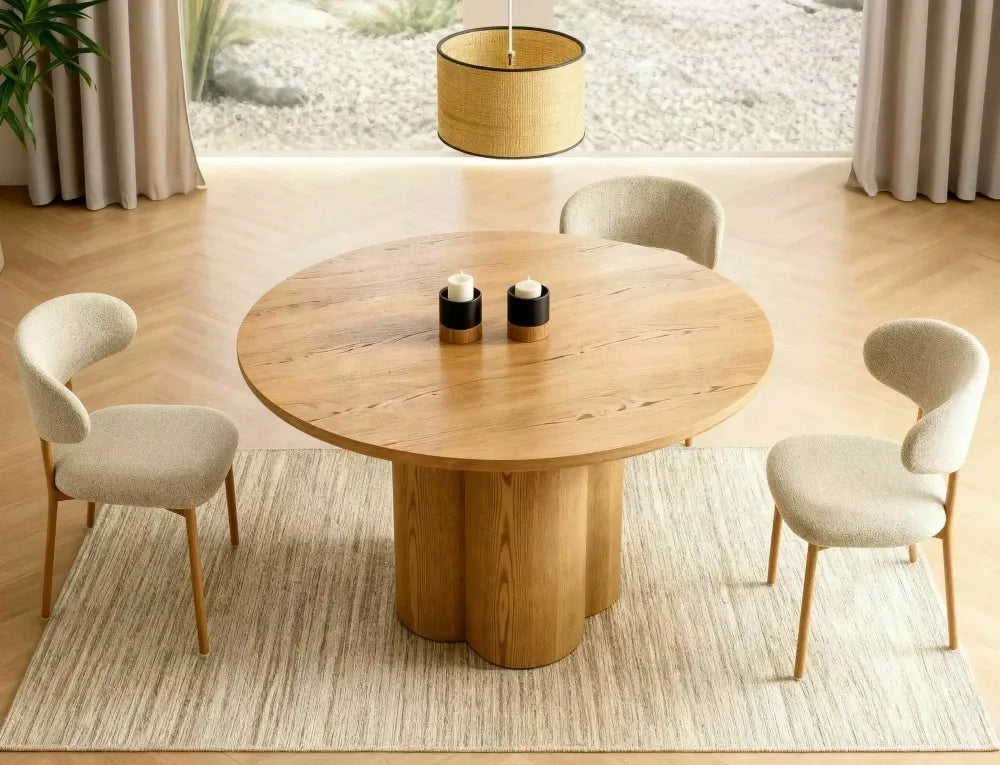 Masa rotunda din MDF+Furnir Maro D120xH74cm Rosalia