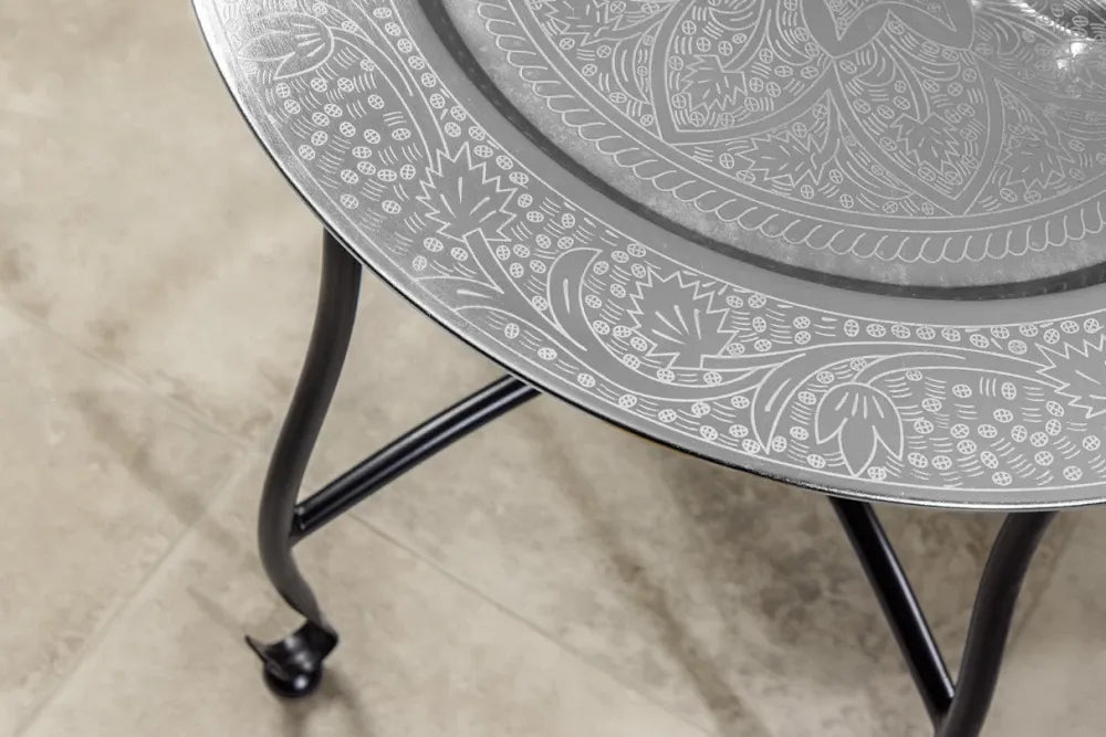 Masuta laterala din Metal Negru L40xH36cm Marrakesh