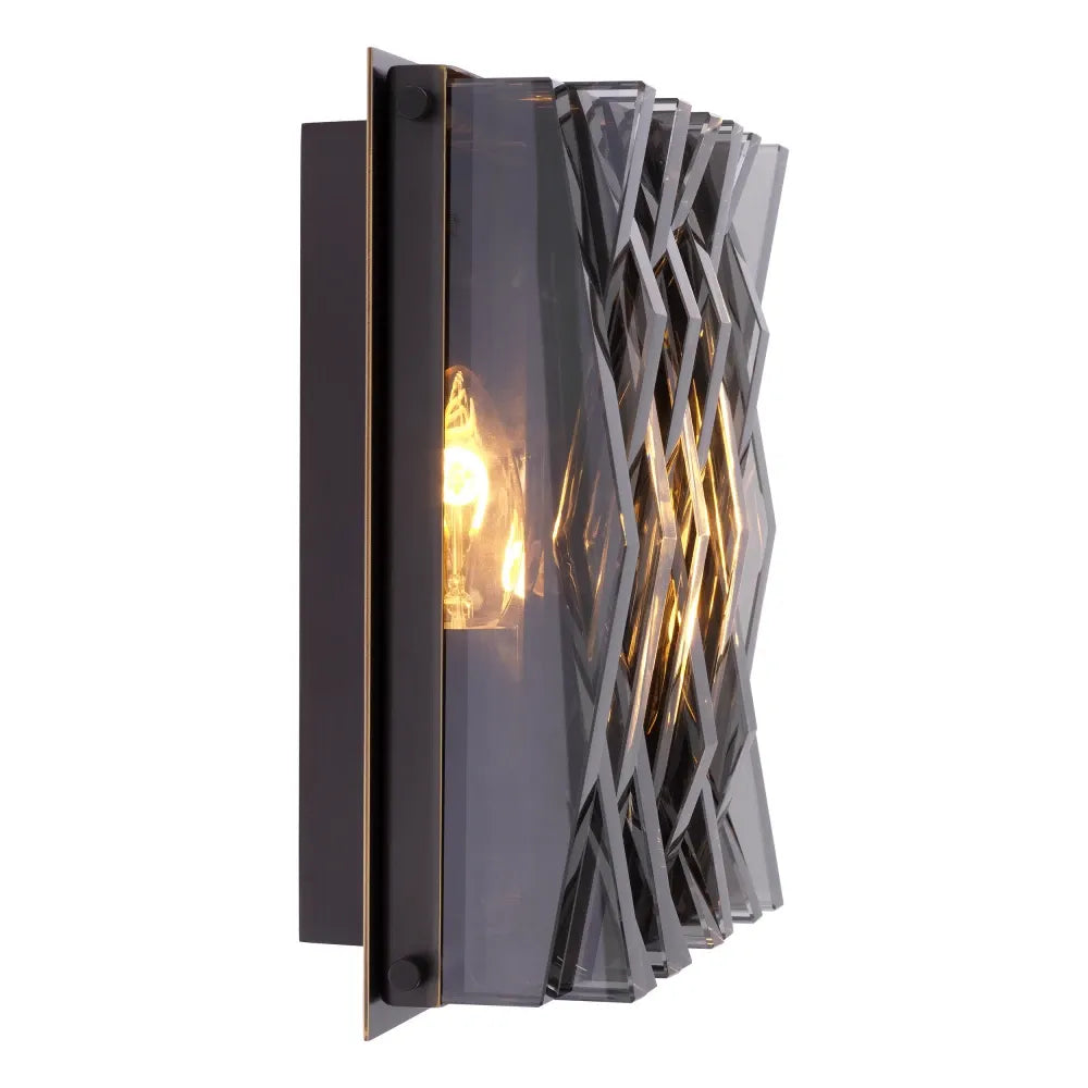 Aplica de perete din Metal Bronz si Sticla Negru H21xL15cm Nuvola S Eichholtz