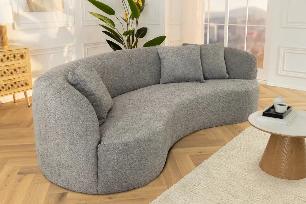 Canapea 3 locuri tapitat cu Stofa boucle Gri L229cm Atelier