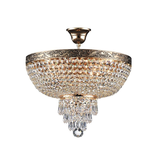 Lustra rotunda din Cristal Transparent cu 5 becuri D40xH44cm Palace