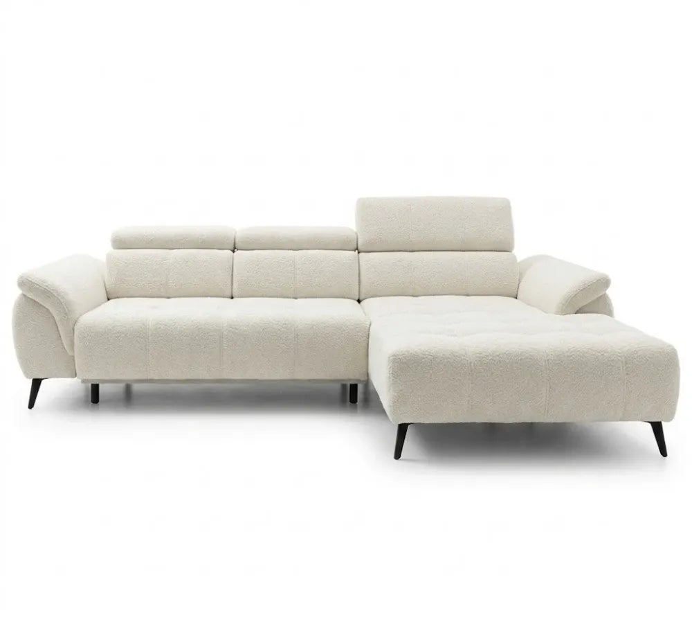 Coltar extensibil electric din material chenille Ivory Genova I L286x184cm