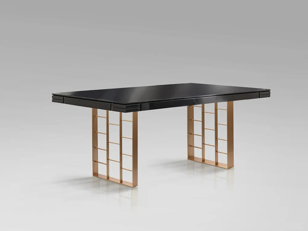 Masa din Metal Rosegold si MDF Gri antracit L200xH77cm Vita