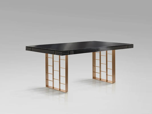 Masa din Metal Rosegold si MDF Gri antracit L200xH77cm Vita