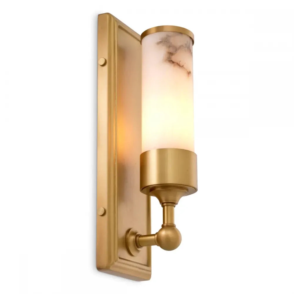 Aplica de perete din Metal Alama atichizata si Alabastru Alb H38xL12.5cm Valentine Eichholtz