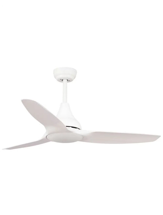 Ventilator structura din Metal Alb si abajur din Sticla Alb H35-48xL122cm IP20 18W 650lm 3000k SAMOA