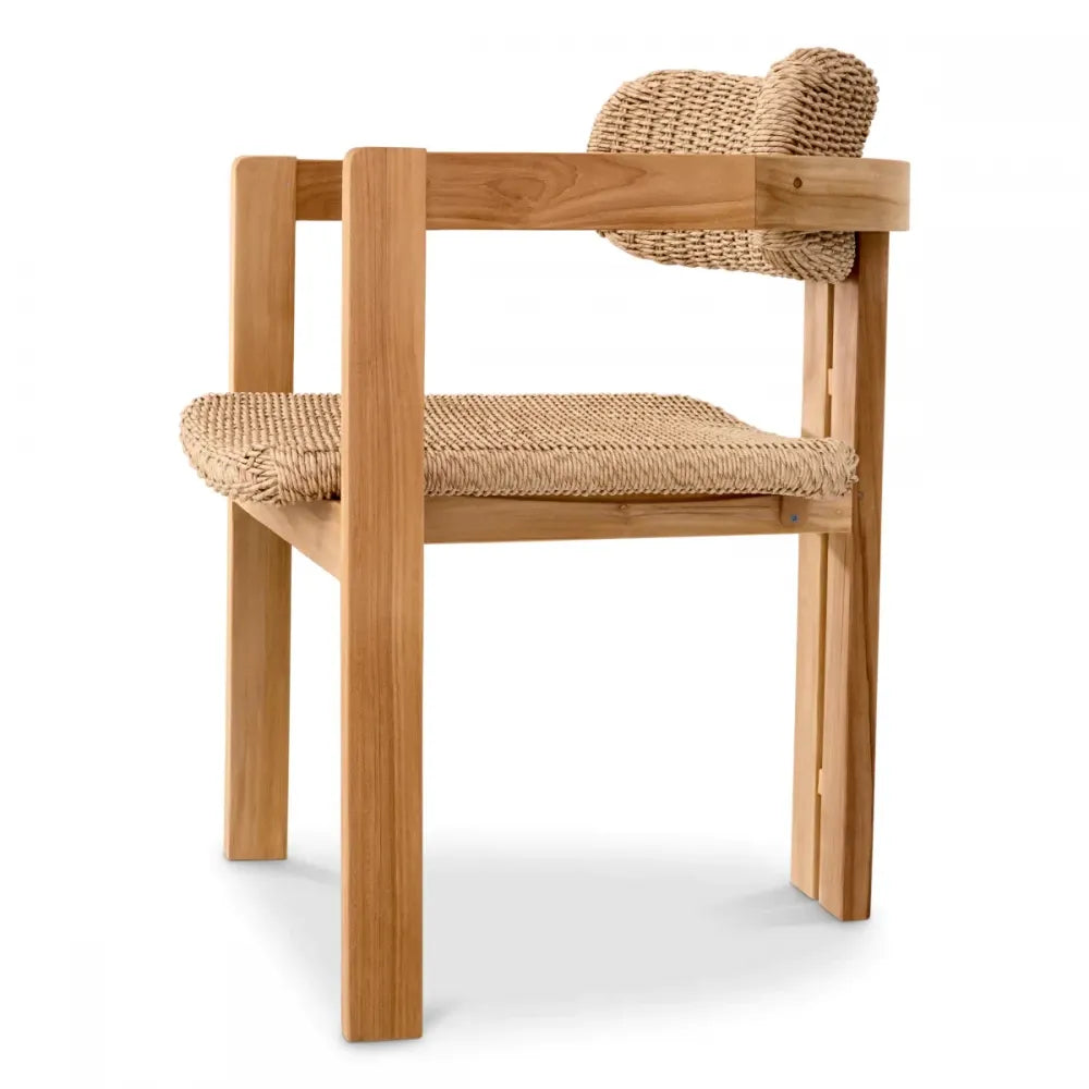 Scaun de exterior din Lemn de tec Maro si Polietilena Maro H77xL60xA53cm Donato Eichholtz