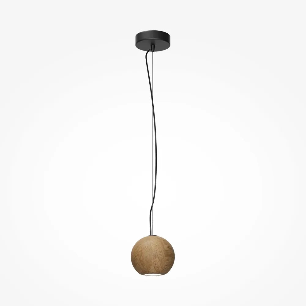 Pendul din Metal Negru si Lemn Bej H313.6xD12cm Basic Texture