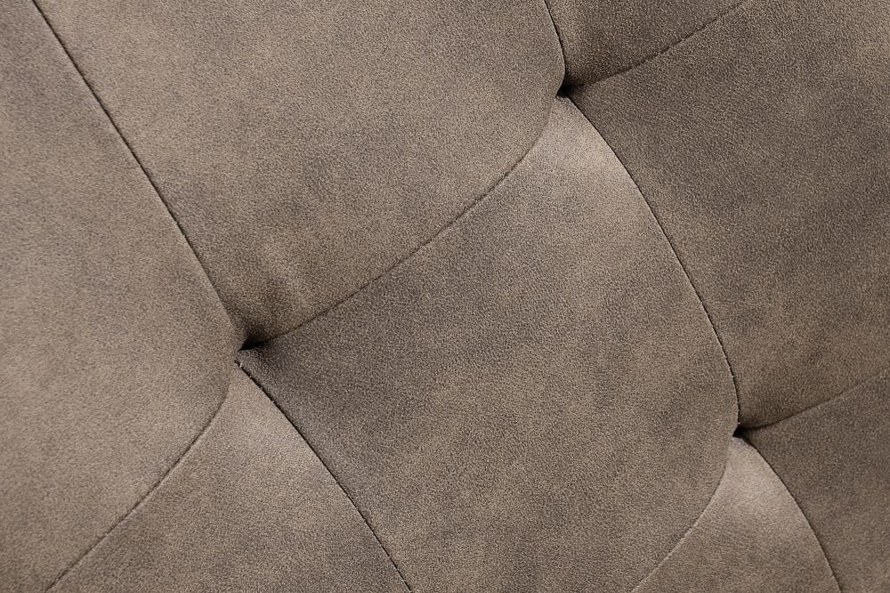 Set 2 scaune tapitat cu Microfibra Maro taupe cu picioare din Metal Negru H90xL45xA55cm Oxford