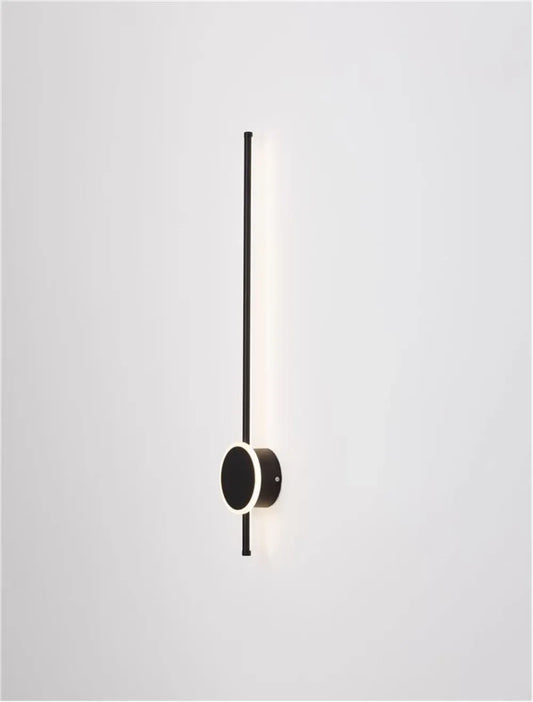 Aplica de perete din Aluminiu Negru H80xL13.6cm IP20 22W 1560lm 3000k CLOCK